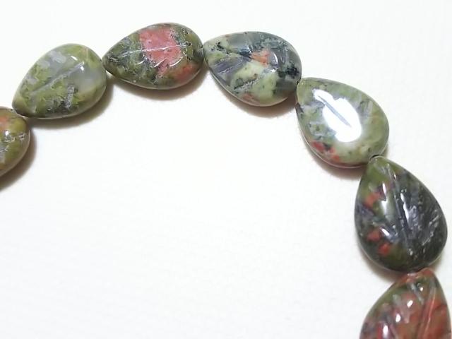 天然石★ユナカイト リーフ 半連 < 女性アクセサリー/時計 天然石★ユナカイト リーフ 半連 < 女性アクセサリー/時計の