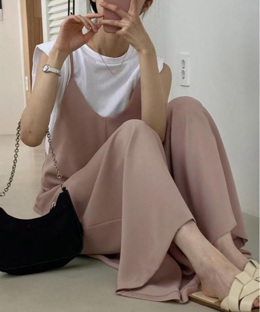 送料無料 新品 サロペットワイドパンツ オールインワン < 女性ファッション  送料無料 新品 サロペットワイドパンツ オールインワン < 女性ファッションの