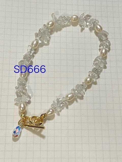 天然石さざれと淡水パールのマンテルブレスレット☆水晶 < 女性アクセサリー/時計 天然石さざれと淡水パールのマンテルブレスレット☆水晶 < 女性アクセサリー/時計の