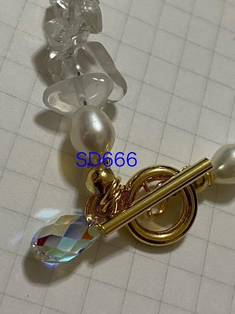 天然石さざれと淡水パールのマンテルブレスレット☆水晶 < 女性アクセサリー/時計 天然石さざれと淡水パールのマンテルブレスレット☆水晶 < 女性アクセサリー/時計の