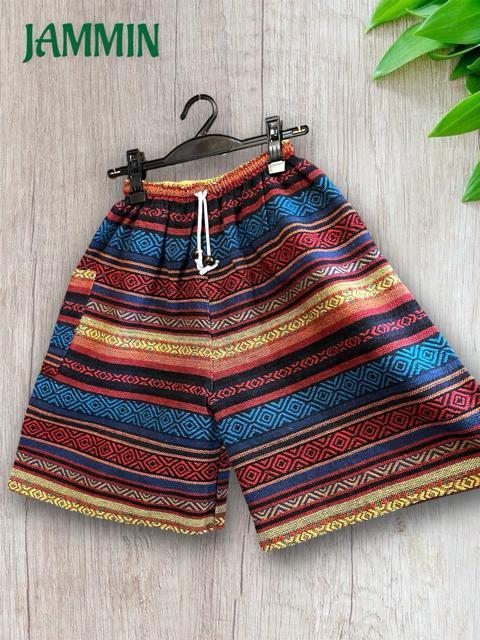 織り柄ショートパンツ アジアン ハーフパンツ エスニック ヒッピー < 男性ファッション  織り柄ショートパンツ アジアン ハーフパンツ エスニック ヒッピー < 男性ファッションの