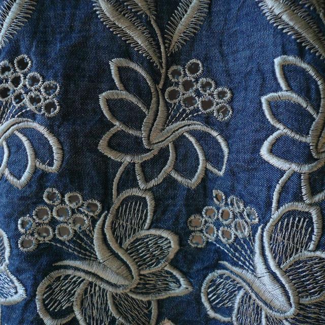 新品 a039 ML 裾花刺繍 綿100% ダンガリー シャツ チュニック インディゴ 春 夏 秋 スキッパー襟 インド製 < 女性ファッション 新品 a039 ML 裾花刺繍 綿100% ダンガリー シャツ チュニック インディゴ 春 夏 秋 スキッパー襟 インド製 < 女性ファッションの