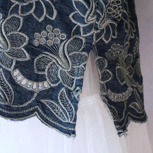 新品 a039 ML 裾花刺繍 綿100% ダンガリー シャツ チュニック インディゴ 春 夏 秋 スキッパー襟 インド製 < 女性ファッション 新品 a039 ML 裾花刺繍 綿100% ダンガリー シャツ チュニック インディゴ 春 夏 秋 スキッパー襟 インド製 < 女性ファッションの