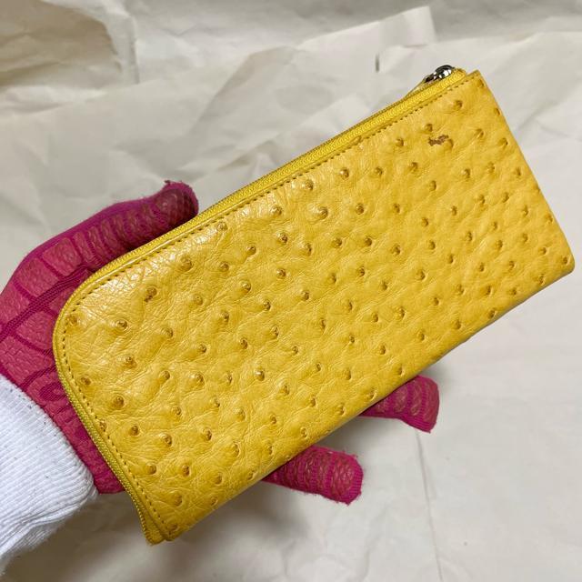 高級 オーストリッチ L字ファスナー財布 イエロー 本革 薄型 金運 訳あり < 女性ファッション 高級 オーストリッチ L字ファスナー財布 イエロー 本革 薄型 金運 訳あり < 女性ファッションの