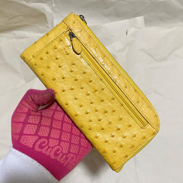 高級 オーストリッチ L字ファスナー財布 イエロー 本革 薄型 金運 訳あり < 女性ファッション 高級 オーストリッチ L字ファスナー財布 イエロー 本革 薄型 金運 訳あり < 女性ファッションの