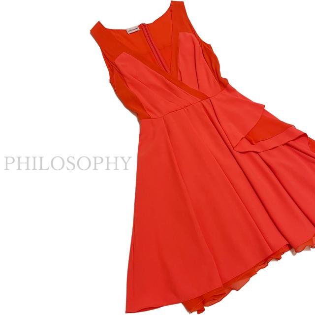 新品フィロソフィーPHILOSOPHYシフォンドレスワンピース38オ < 女性ファッション 新品フィロソフィーPHILOSOPHYシフォンドレスワンピース38オ < 女性ファッションの