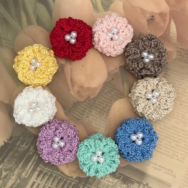 ハンドメイド♪レース編みお花モチーフのブローチ < 女性ファッション  ハンドメイド♪レース編みお花モチーフのブローチ < 女性ファッションの