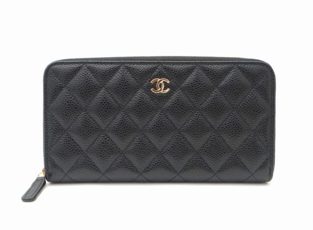 CHANEL シャネル AP0242 マトラッセ ココマーク キャビアスキン ラウンドファスナー長財布 ブラック<新品> < ブランド CHANEL シャネル AP0242 マトラッセ ココマーク キャビアスキン ラウンドファスナー長財布 ブラック<新品> < ブランドの