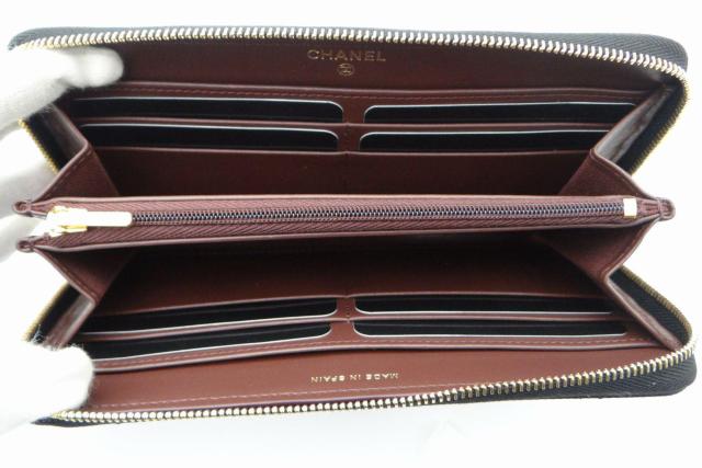 CHANEL シャネル AP0242 マトラッセ ココマーク キャビアスキン ラウンドファスナー長財布 ブラック<新品> < ブランド CHANEL シャネル AP0242 マトラッセ ココマーク キャビアスキン ラウンドファスナー長財布 ブラック<新品> < ブランドの