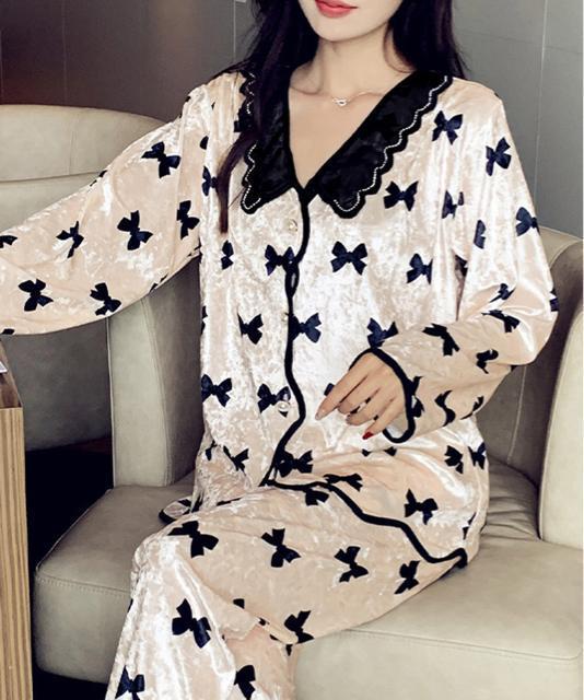 送料無料 新品 ベロア調パジャマ レディース部屋着セット < 女性ファッション  送料無料 新品 ベロア調パジャマ レディース部屋着セット < 女性ファッションの