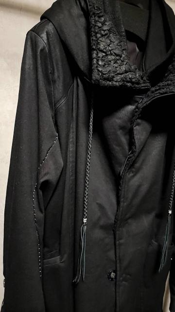 美品希少KMRIIケムリ LAYERED MODS COAT 2 BLACK < ブランド 美品希少KMRIIケムリ LAYERED MODS COAT 2 BLACK < ブランドの