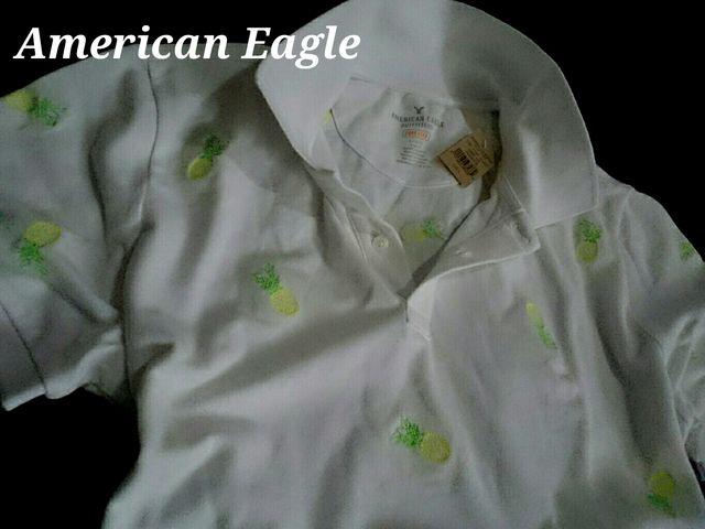 【American Eagle】アメリカンイーグル Vintage ポロシャツ US−L(L〜XL)/パイナップル総刺繍柄 < ブランド 【American Eagle】アメリカンイーグル Vintage ポロシャツ US−L(L〜XL)/パイナップル総刺繍柄 < ブランドの