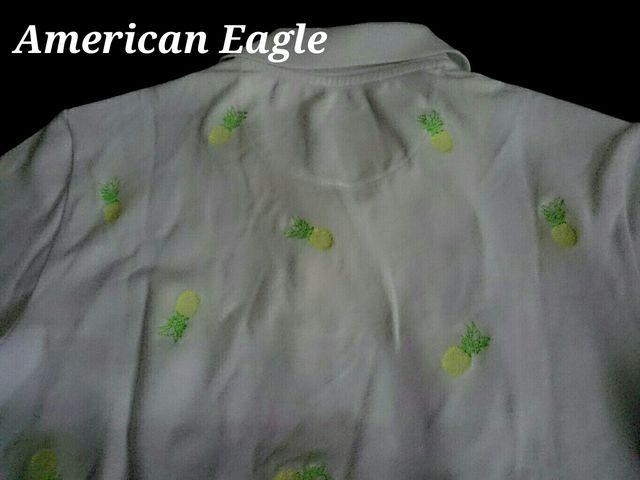 【American Eagle】アメリカンイーグル Vintage ポロシャツ US−L(L〜XL)/パイナップル総刺繍柄 < ブランド 【American Eagle】アメリカンイーグル Vintage ポロシャツ US−L(L〜XL)/パイナップル総刺繍柄 < ブランドの