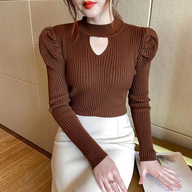 送料無料 新品 プチハイネック リブニットトップス 長袖 < 女性ファッション  送料無料 新品 プチハイネック リブニットトップス 長袖 < 女性ファッションの