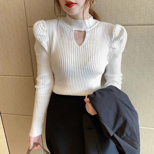 送料無料 新品 プチハイネック リブニットトップス 長袖 < 女性ファッション  送料無料 新品 プチハイネック リブニットトップス 長袖 < 女性ファッションの