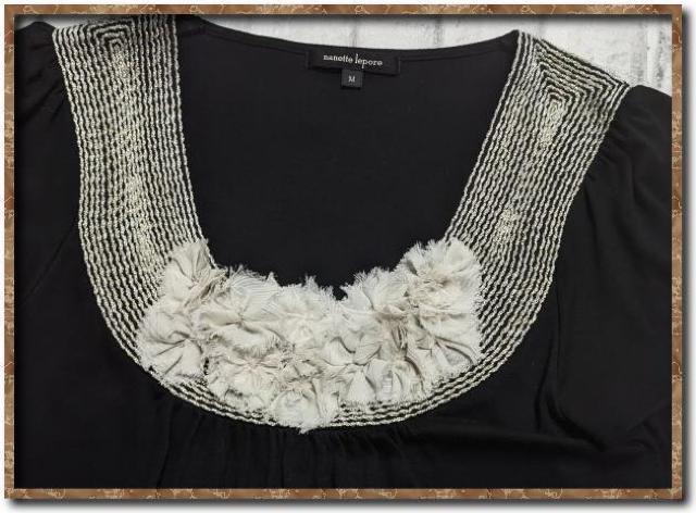 ナネットレポー 飾り付きカットソー 黒 < 女性ファッション  ナネットレポー 飾り付きカットソー 黒 < 女性ファッションの