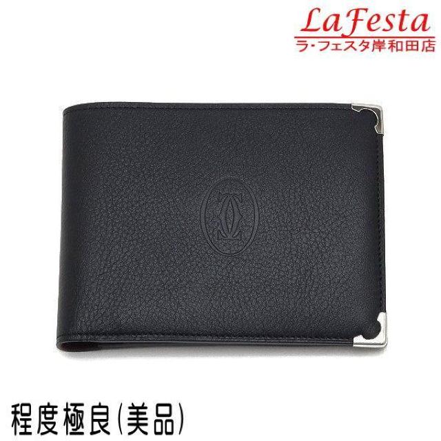◆ 本物 美品 ◆ カルティエ 2つ折り財布 小銭入れ付き マストライン カーフ ブラック 黒 保存袋 箱 人気 L3000595 < ブランド  ◆ 本物 美品 ◆ カルティエ 2つ折り財布 小銭入れ付き マストライン カーフ ブラック 黒 保存袋 箱 人気 L3000595  < ブランドの