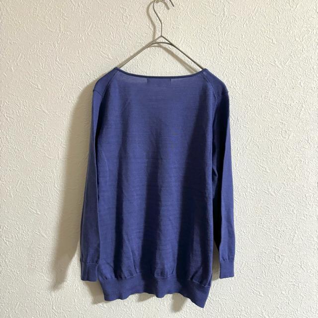 自由区 ニット セーター ウール Vネック レディース 藍色 長袖 < 女性ファッション 自由区 ニット セーター ウール Vネック レディース 藍色 長袖 < 女性ファッションの