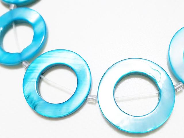 天然石★MOP ドーナツ(ブルー) 半連 < 女性アクセサリー/時計 天然石★MOP ドーナツ(ブルー) 半連 < 女性アクセサリー/時計の