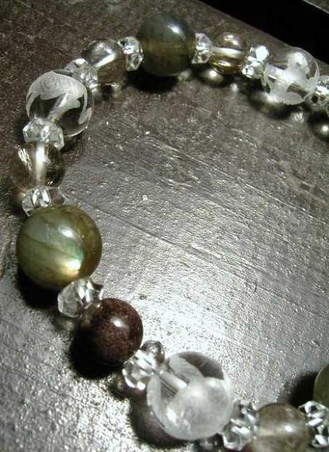 *風水四神*ラブラドライトxルチルクォーツブレスレット < 男性アクセサリー/時計 *風水四神*ラブラドライトxルチルクォーツブレスレット < 男性アクセサリー/時計の