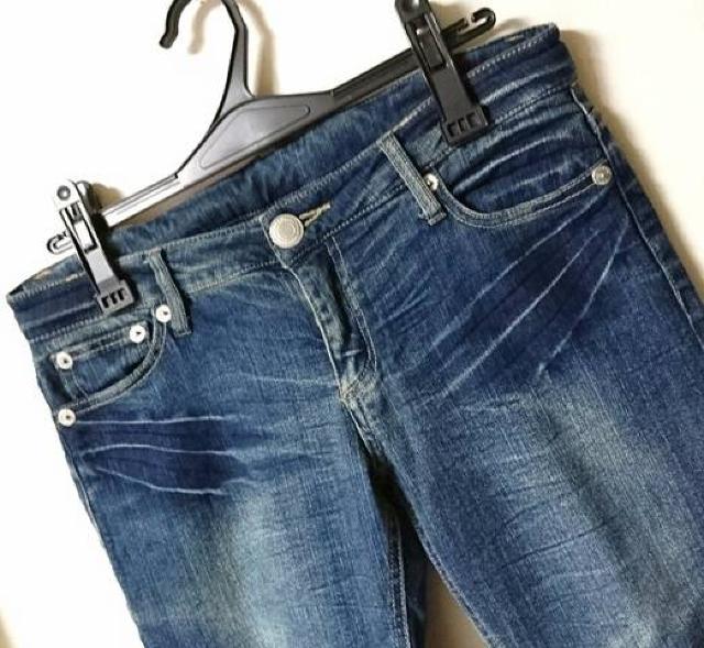 シワ加工 クロップド デニム パンツ★ < 女性ファッション シワ加工 クロップド デニム パンツ★ < 女性ファッションの