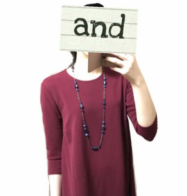 ロングネックレス◎ガンメタチェーン&ネイビー大パーツ◎青系 < 女性アクセサリー/時計 ロングネックレス◎ガンメタチェーン&ネイビー大パーツ◎青系 < 女性アクセサリー/時計の