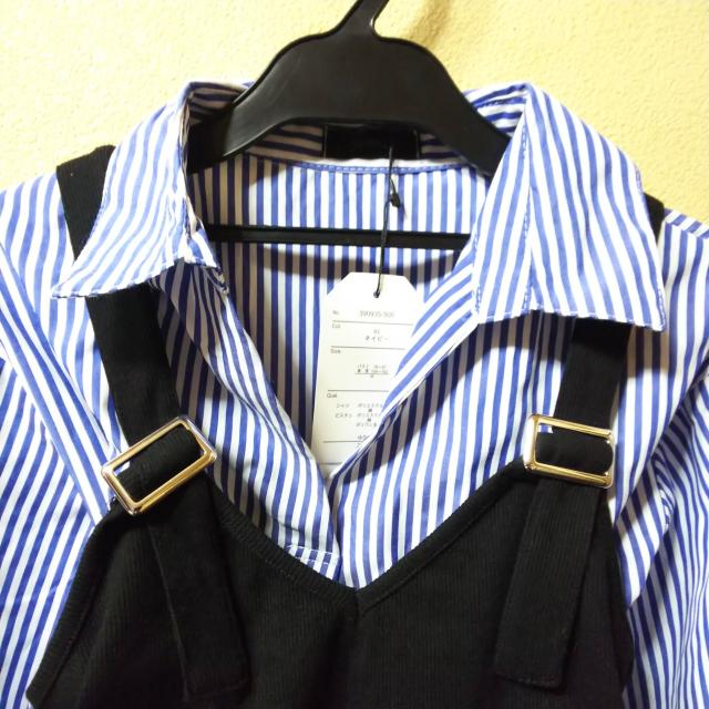 SPINKLE★新品★ビスチェ付ストライプシャツ/M < 女性ファッション  SPINKLE★新品★ビスチェ付ストライプシャツ/M < 女性ファッションの