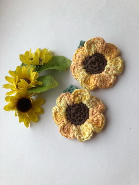 ハンドメイド ブローチ ビタミンカラーのひまわり♪ < 女性ファッション  ハンドメイド ブローチ ビタミンカラーのひまわり♪ < 女性ファッションの