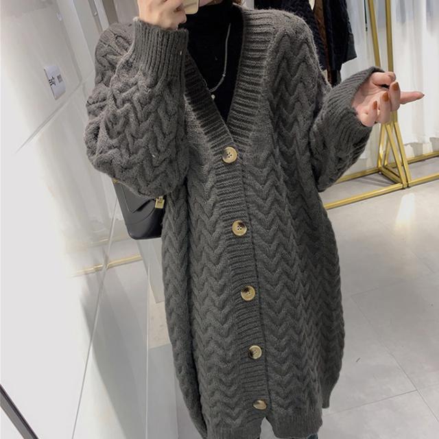 送料無料 新品 ケーブル編みニットカーディガンロング < 女性ファッション  送料無料 新品 ケーブル編みニットカーディガンロング < 女性ファッションの