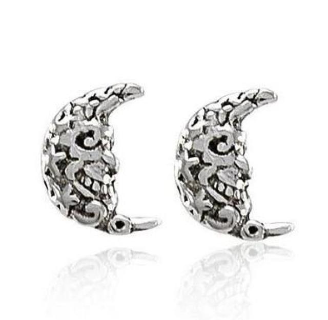 PeterStone: Skull Crescent Moon Post Ear < 女性アクセサリー/時計  PeterStone: Skull Crescent Moon Post Ear  < 女性アクセサリー/時計の