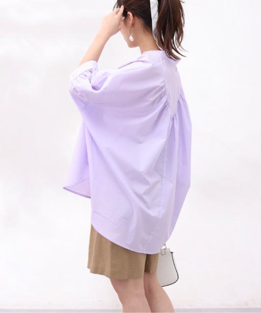Chez toiバックギャザースキッパーシャツ < 女性ファッション  Chez toiバックギャザースキッパーシャツ < 女性ファッションの