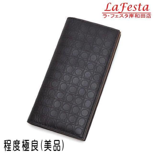 ◆ 本物 美品 ◆ Ferragamo フェラガモ ガンチーニ 長財布 小銭入れなし カーフ レザー ブラック 黒 669412 < ブランド  ◆ 本物 美品 ◆ Ferragamo フェラガモ ガンチーニ 長財布 小銭入れなし カーフ レザー ブラック 黒 669412  < ブランドの