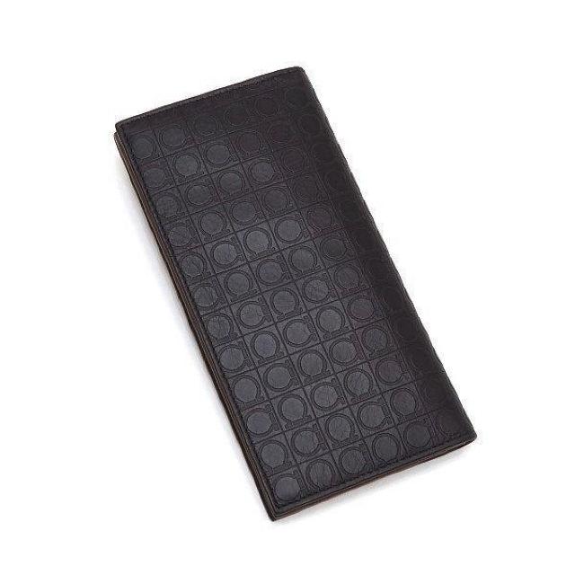 ◆ 本物 美品 ◆ Ferragamo フェラガモ ガンチーニ 長財布 小銭入れなし カーフ レザー ブラック 黒 669412 < ブランド  ◆ 本物 美品 ◆ Ferragamo フェラガモ ガンチーニ 長財布 小銭入れなし カーフ レザー ブラック 黒 669412 < ブランドの