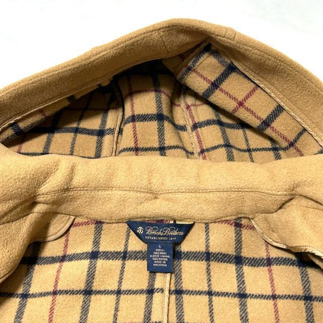 美品 ブルックスブラザーズ ダッフルコート Lサイズ ロング 裏地チェック < ブランド  美品 ブルックスブラザーズ ダッフルコート Lサイズ ロング 裏地チェック < ブランドの