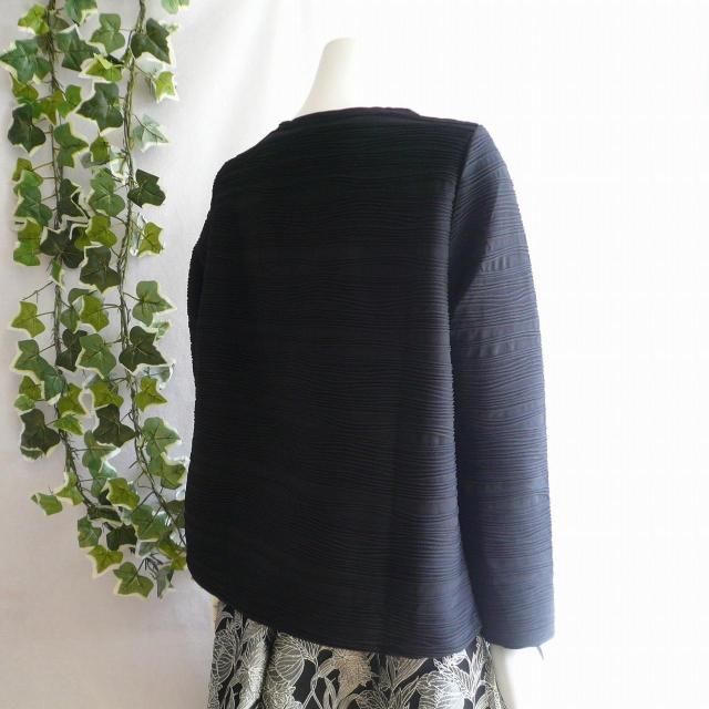 新品 9834 ML ウエーブ プリーツ カーディガン 黒 春 夏 秋 レディース ストレッチ ノーカラー ジャケット 上品 < 女性ファッション 新品 9834 ML ウエーブ プリーツ カーディガン 黒 春 夏 秋 レディース ストレッチ ノーカラー ジャケット 上品 < 女性ファッションの