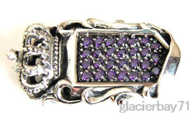 シールドクラウンペンダント シルバー925 withパープル < 男性アクセサリー/時計  シールドクラウンペンダント シルバー925 withパープル < 男性アクセサリー/時計の