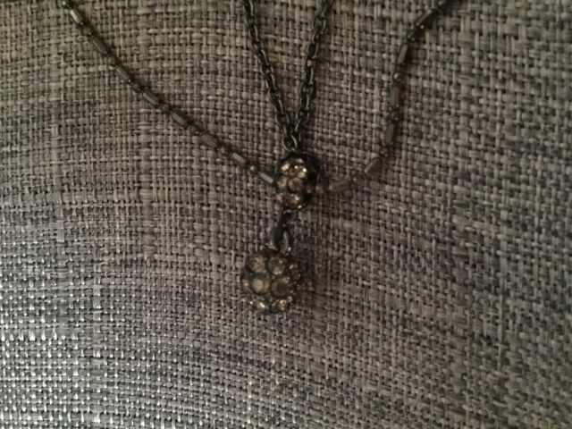 いぶし銀×キラキラボール 2重ネックレス < 女性アクセサリー/時計  いぶし銀×キラキラボール 2重ネックレス < 女性アクセサリー/時計の