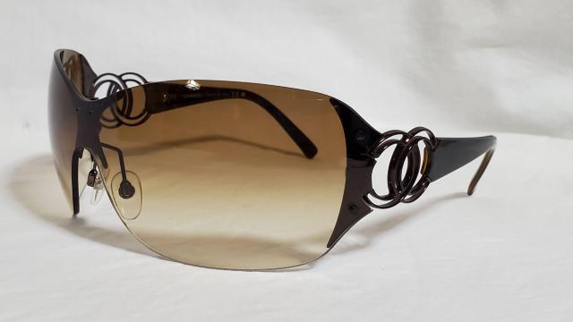 正規レア シャネル ココマークロゴ シールドビッグレンズ メタルコンビサングラス 茶 オープンCCアイコン グラマラスアイウェア < ブランド  正規レア シャネル ココマークロゴ シールドビッグレンズ メタルコンビサングラス 茶 オープンCCアイコン グラマラスアイウェア < ブランドの