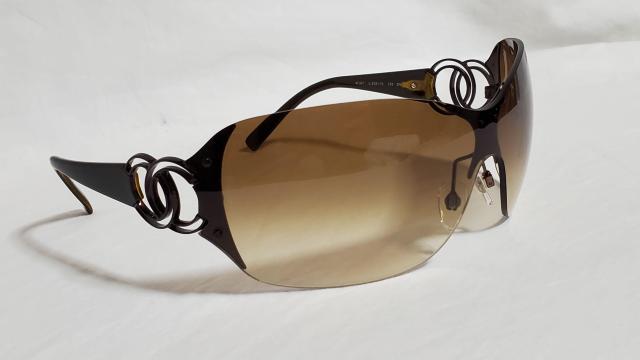 正規レア シャネル ココマークロゴ シールドビッグレンズ メタルコンビサングラス 茶 オープンCCアイコン グラマラスアイウェア < ブランド  正規レア シャネル ココマークロゴ シールドビッグレンズ メタルコンビサングラス 茶 オープンCCアイコン グラマラスアイウェア < ブランドの