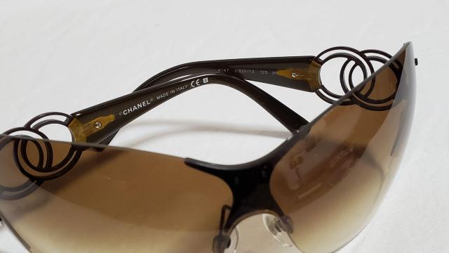 正規レア シャネル ココマークロゴ シールドビッグレンズ メタルコンビサングラス 茶 オープンCCアイコン グラマラスアイウェア < ブランド  正規レア シャネル ココマークロゴ シールドビッグレンズ メタルコンビサングラス 茶 オープンCCアイコン グラマラスアイウェア < ブランドの
