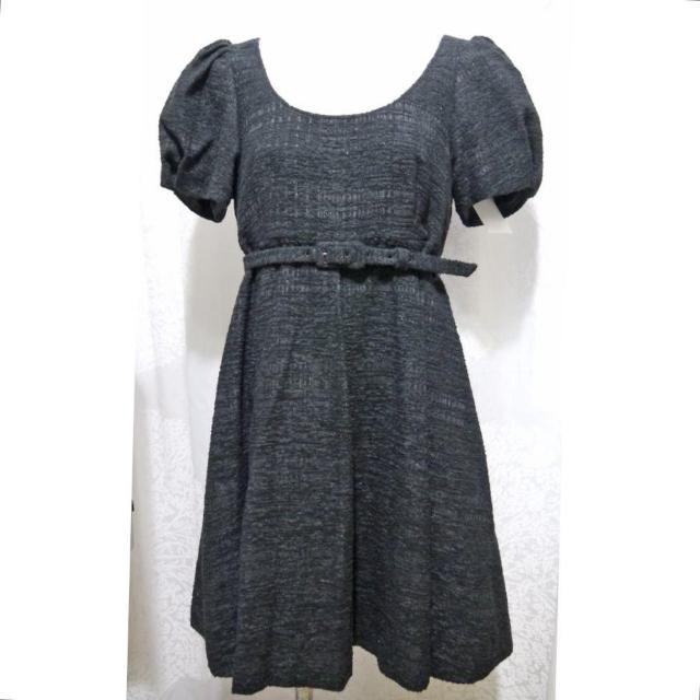 新品ルシェルブルーLE CIEL BLUE半袖フレアーワンピース黒38 < 女性ファッション  新品ルシェルブルーLE CIEL BLUE半袖フレアーワンピース黒38  < 女性ファッションの