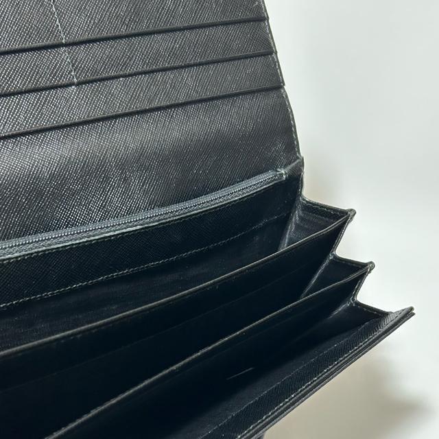 極美品 PRADA プラダ 三角ロゴプレート 二つ折り長財布 ナイロン レザー < ブランド  極美品 PRADA プラダ 三角ロゴプレート 二つ折り長財布 ナイロン レザー < ブランドの