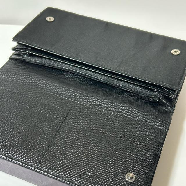 極美品 PRADA プラダ 三角ロゴプレート 二つ折り長財布 ナイロン レザー < ブランド  極美品 PRADA プラダ 三角ロゴプレート 二つ折り長財布 ナイロン レザー < ブランドの