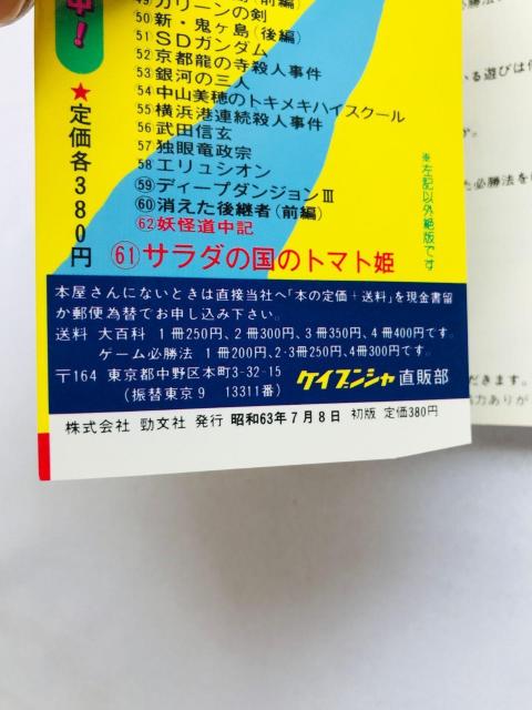 サラダの国のトマト姫 ゲーム必勝法シリーズ 攻略本 ガイド 初版 FC Princess Tomato Salad Kingdom < ゲーム本体/ソフト サラダの国のトマト姫 ゲーム必勝法シリーズ 攻略本 ガイド 初版 FC Princess Tomato Salad Kingdom < ゲーム本体/ソフトの