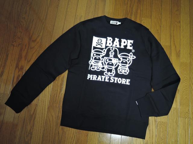 新品A BATHING APE PIRATE アベイシングエイプ パイレーツ スウェット L 黒 BAPE MILO 猿 サルロゴ < ブランド 新品A BATHING APE PIRATE アベイシングエイプ パイレーツ スウェット L 黒 BAPE MILO 猿 サルロゴ < ブランドの