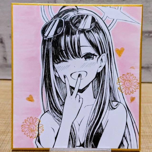 一点物 手描き 自作イラスト 色紙 ブルーアーカイブ イチカ ブルアカ モノクロ < アニメ/コミック/キャラクター  一点物 手描き 自作イラスト 色紙 ブルーアーカイブ イチカ ブルアカ モノクロ  < アニメ/コミック/キャラクターの