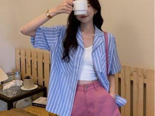 マルチストライプ オープンカラー シャツ < 女性ファッション マルチストライプ オープンカラー シャツ < 女性ファッションの