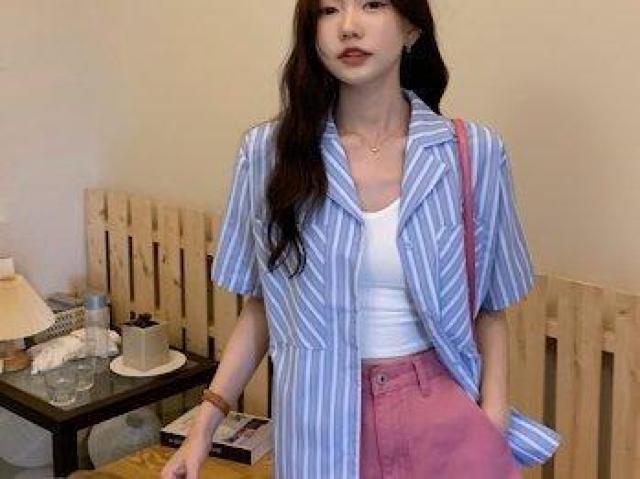 マルチストライプ オープンカラー シャツ < 女性ファッション マルチストライプ オープンカラー シャツ < 女性ファッションの