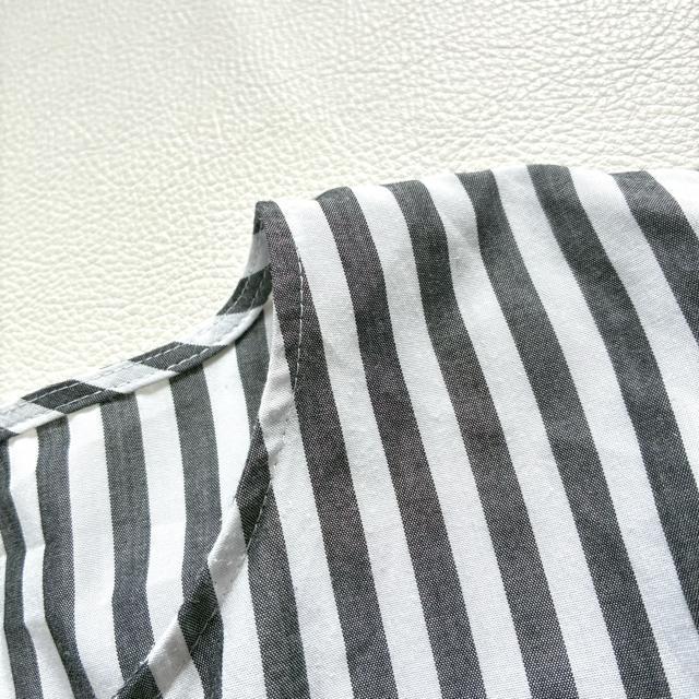 ◆美品◆オンワード樫山◆大きいサイズ感◆ストライプシャツブラウス◆白×グレー◆F < 女性ファッション ◆美品◆オンワード樫山◆大きいサイズ感◆ストライプシャツブラウス◆白×グレー◆F < 女性ファッションの