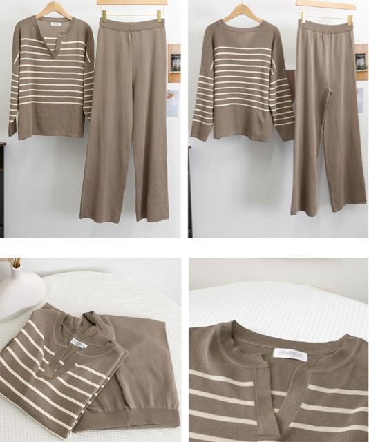 送料無料 新品 ニットセットアップ トップスパンツセット < 女性ファッション  送料無料 新品 ニットセットアップ トップスパンツセット < 女性ファッションの
